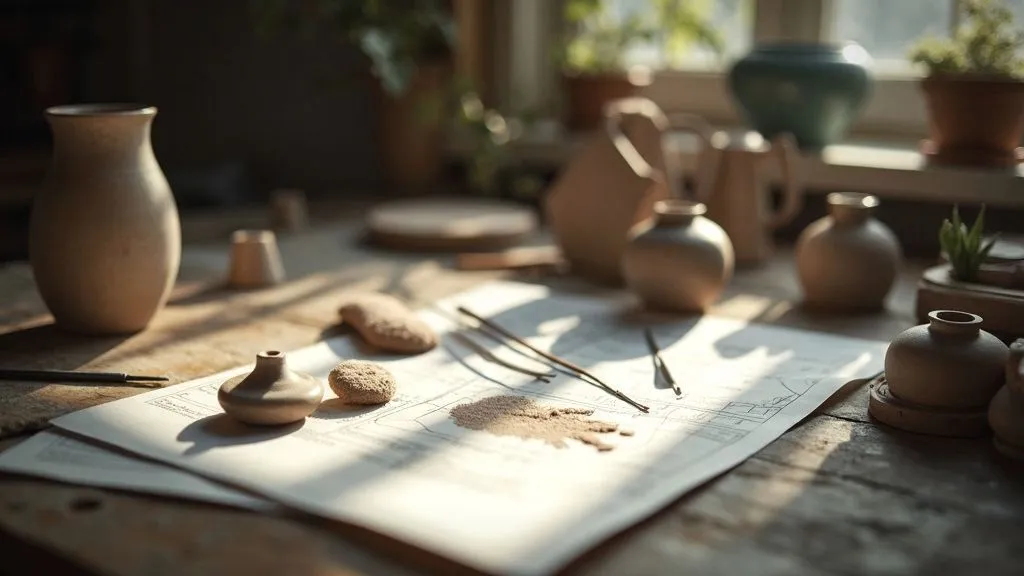 A skilled artisan shaping clay on a pottery wheel