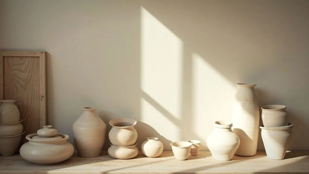 Artisan potter shaping clay on a wheel.